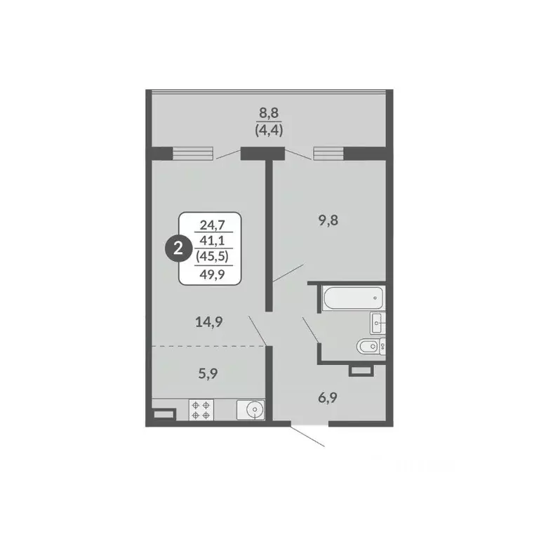 2-к кв. Кировская область, Киров Нагорная ул., 14 (45.5 м) - Фото 0