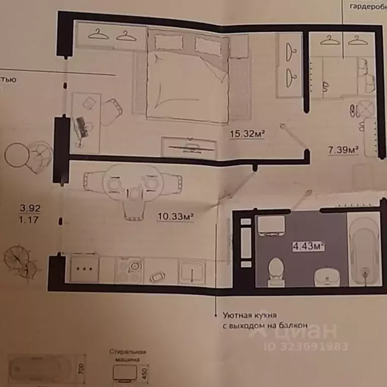 1-к кв. Ленинградская область, Ломоносовский район, Виллозское ... - Фото 1