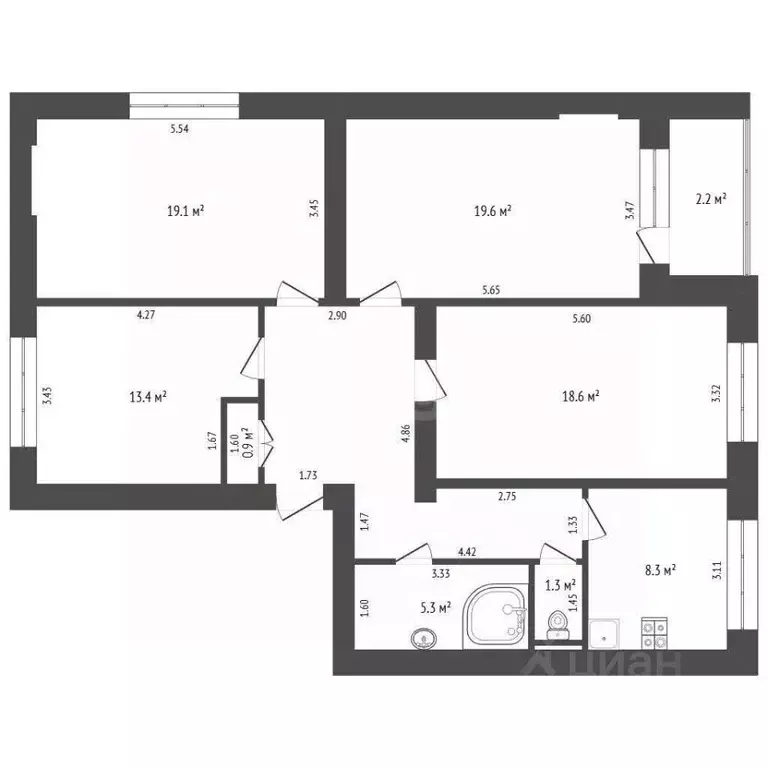 4-к кв. Калининградская область, Калининград Зоологическая ул., 15 ... - Фото 1