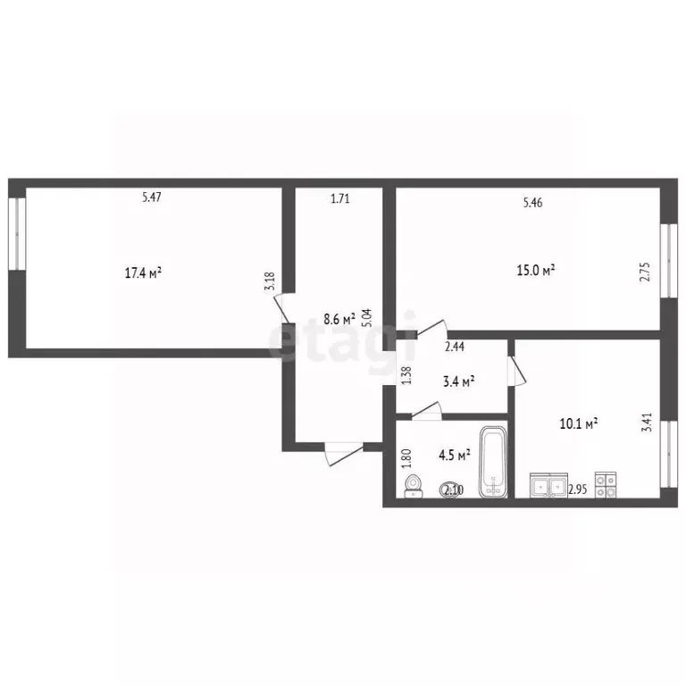 2-к кв. Хабаровский край, Солнечный рп ул. Геологов, 18 (59.0 м) - Фото 2