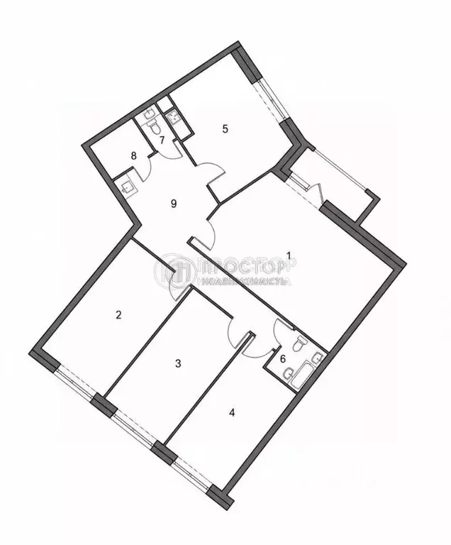 Квартира, 4 комнаты, 92.1 м - Фото 1