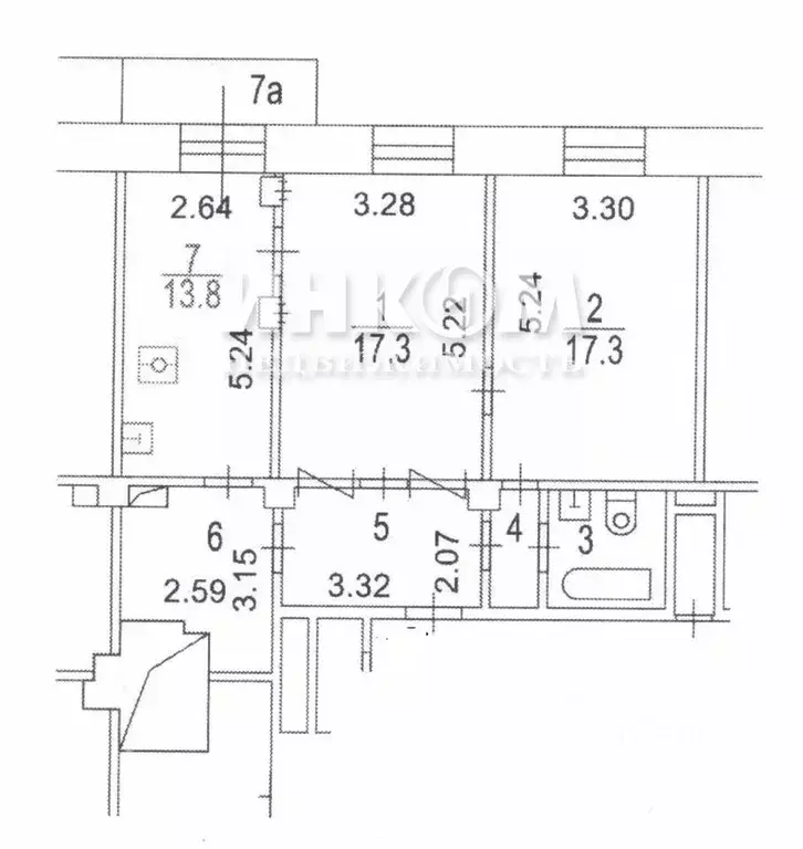 2-к кв. Москва Смоленская пл., 13/21 (67.8 м) - Фото 2