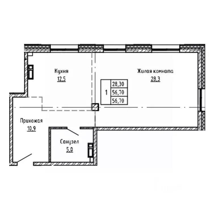 3-к кв. Приморский край, Владивосток Днепровская ул., 25к5 (56.7 м) - Фото 1