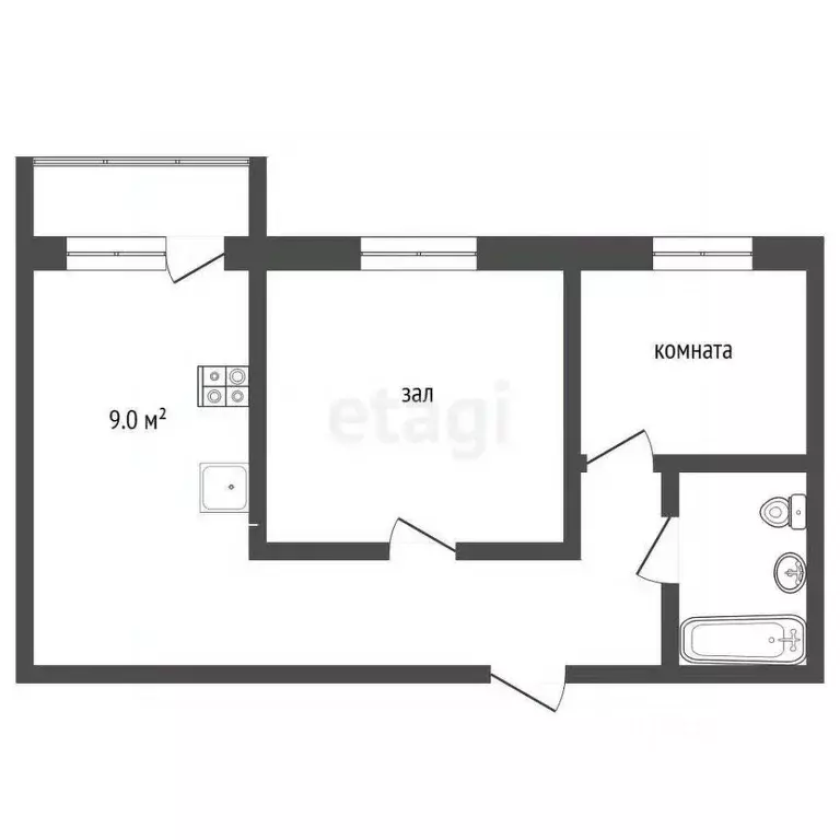 2-к кв. Московская область, Воскресенский район, Белоозерский пгт ул. ... - Фото 2