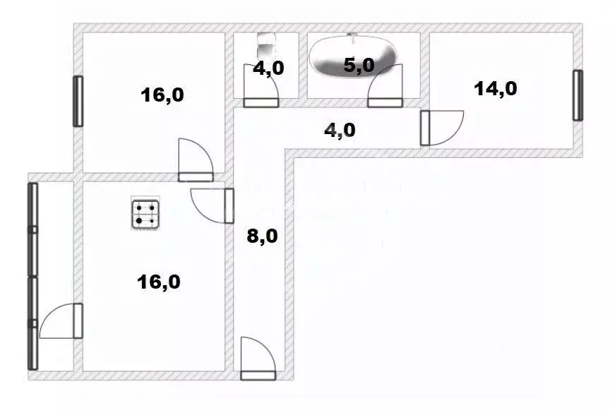 2-к кв. Калининградская область, Калининград ул. Маршала Баграмяна, 14 ... - Фото 2