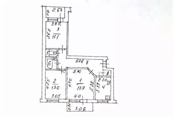 3-к кв. Ставропольский край, Ставрополь ул. 50 лет ВЛКСМ, 28/3 (73.0 ... - Фото 1