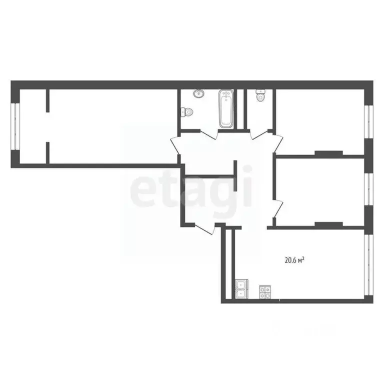 3-к кв. Тюменская область, Тюмень ул. 50 лет Октября, 57В (90.3 м) - Фото 2