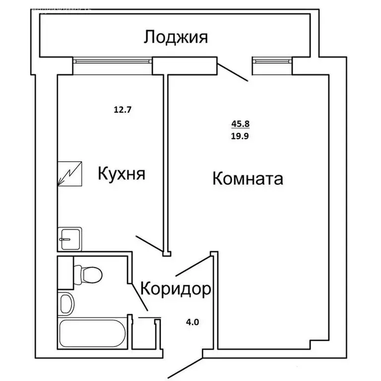 1-комнатная квартира: Москва, Мичуринский проспект, 44к2 (45 м) - Фото 1