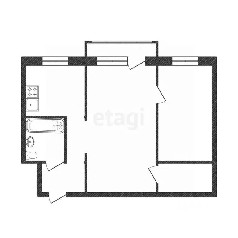 2-к кв. Костромская область, Кострома Кинешемское ш., 22 (42.9 м) - Фото 1