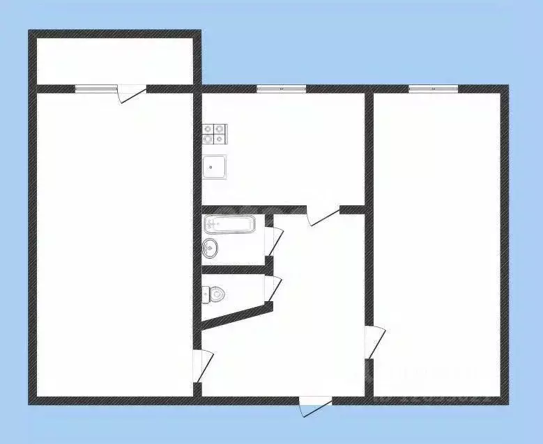 2-к кв. Костромская область, Нерехта ул. Карла Либкнехта, 26 (44.6 м) - Фото 0
