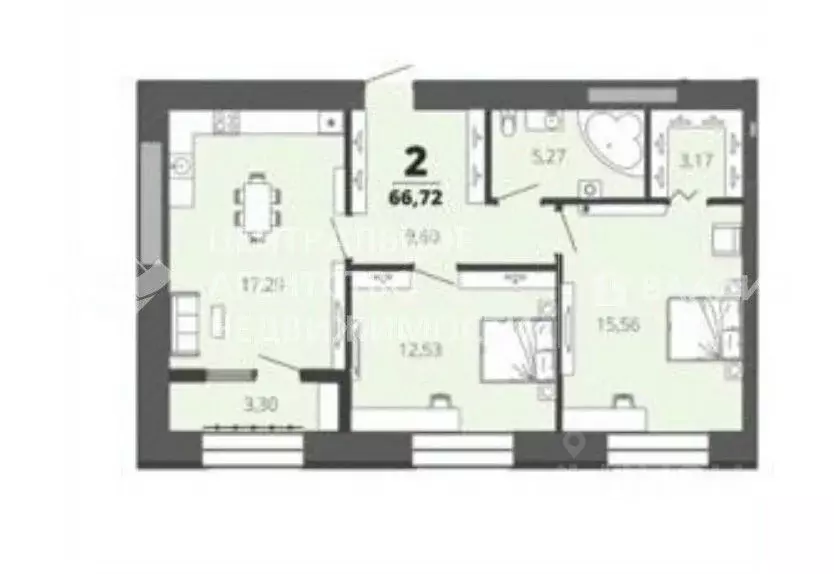 2-к кв. Рязанская область, Рязань ул. Космонавтов, 16 (63.0 м) - Фото 1