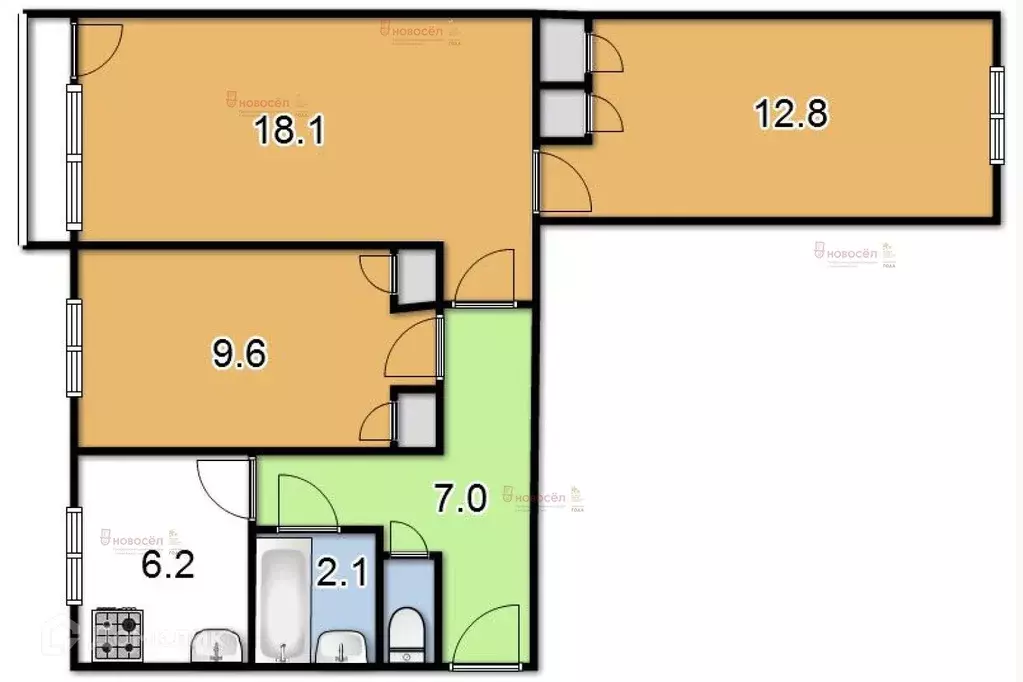 Продаётся 3-к квартира, 60 м - Фото 1