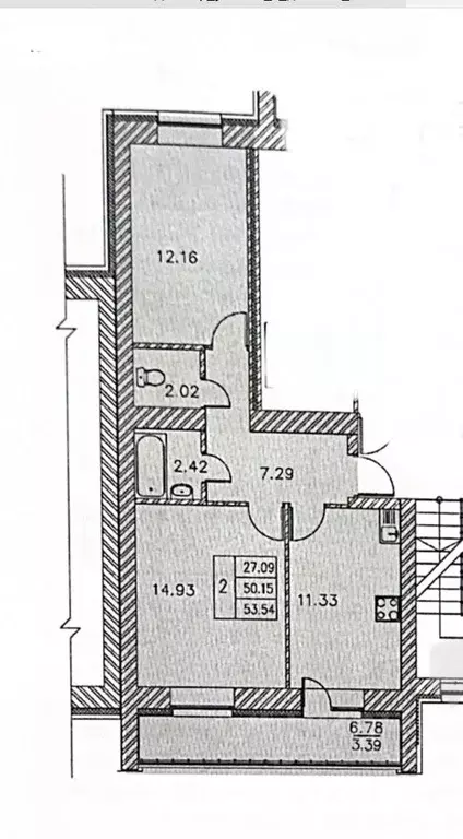 2-к кв. Татарстан, Казань ул. Азата Аббасова, 12 (54.0 м) - Фото 2