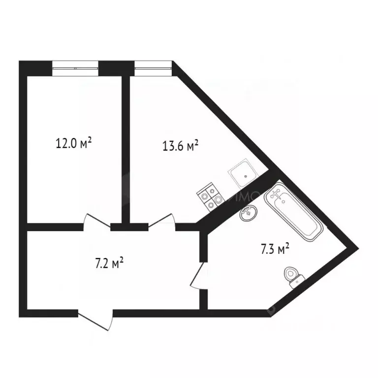 1-к кв. Тюменская область, Тюмень Новгородская ул., 3 (40.0 м) - Фото 2