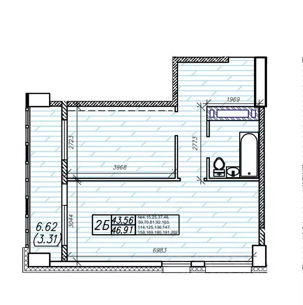 2-к кв. Приморский край, Владивосток Енисейская ул. (46.91 м) - Фото 1