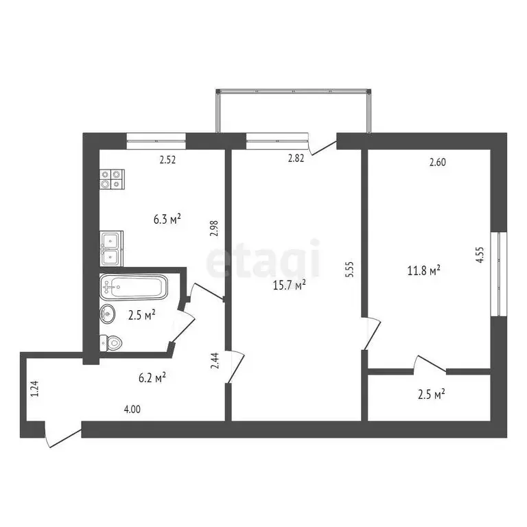 2-комнатная квартира: Судак, улица Истрашкина, 5 (45 м) - Фото 0