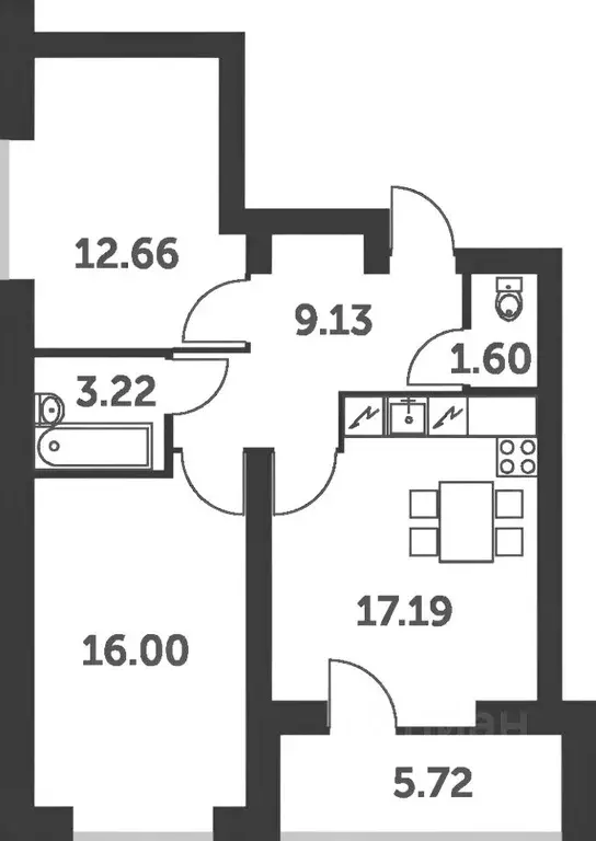 2-к кв. Башкортостан, Стерлитамак ул. Рашита Кудашева, 1 (62.9 м) - Фото 2