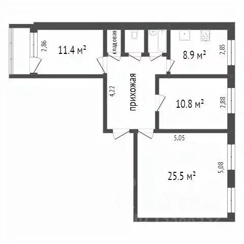 3-к кв. Красноярский край, Красноярск ул. Щорса, 46 (68.6 м) - Фото 2