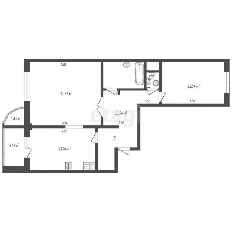 2-к кв. Московская область, Дмитров Имени В.Н. Махалина мкр, 40 (66.1 ... - Фото 2