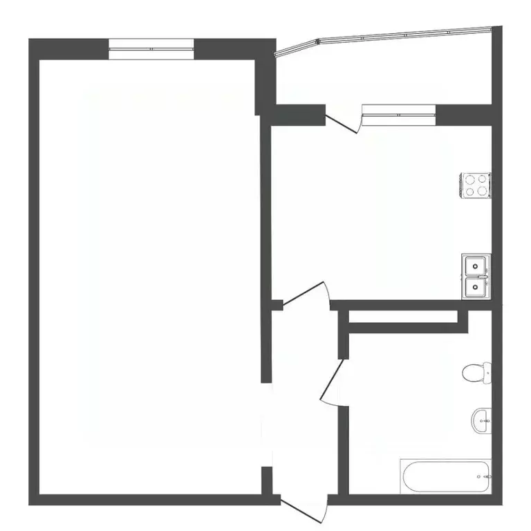 1-к кв. Тюменская область, Тюмень ул. Монтажников, 34 (40.9 м) - Фото 2
