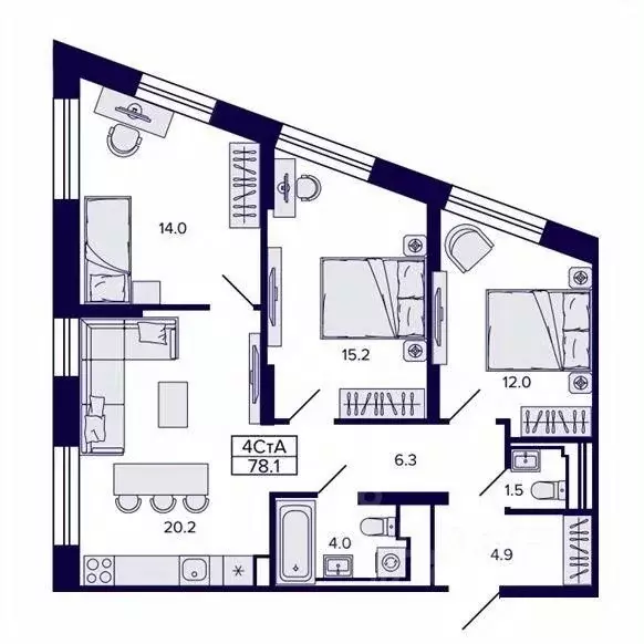 4-к кв. Хабаровский край, Хабаровск ул. Карла Маркса, 96/1 (78.11 м) - Фото 1