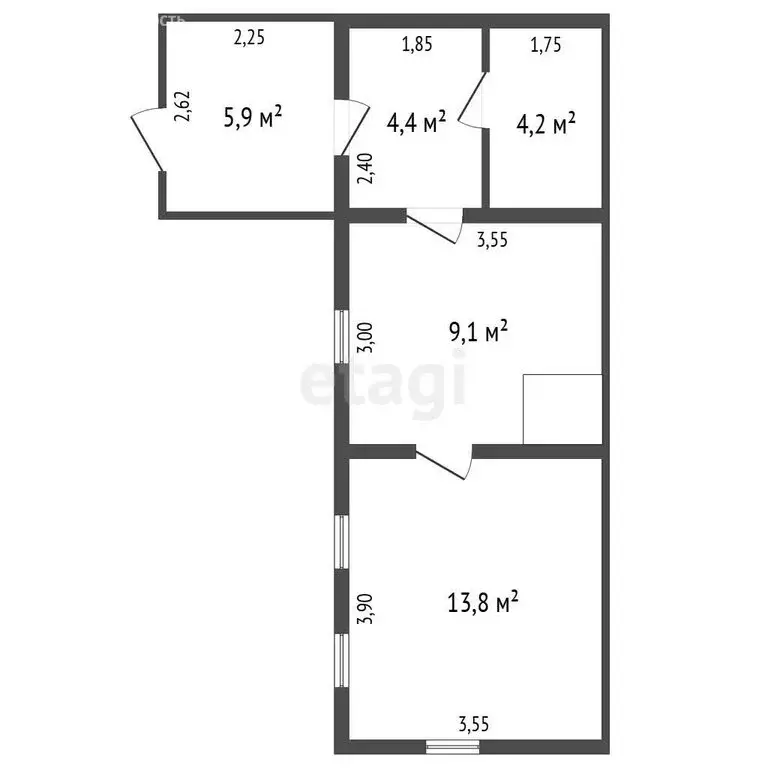 Дом в посёлок Увельский, улица Газеты Правда (41.2 м) - Фото 1