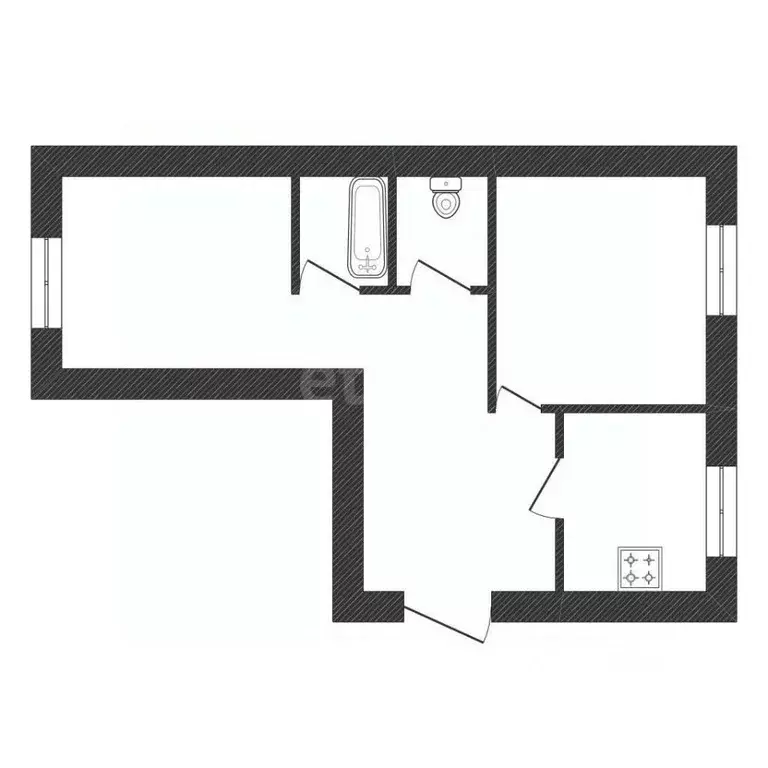 2-к кв. Ленинградская область, Волхов просп. Державина, 38 (53.3 м) - Фото 2