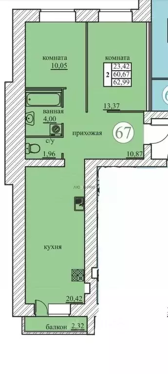 2-к кв. Ярославская область, Ярославский муниципальный округ, пос. ... - Фото 2