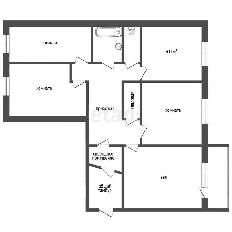 4-комнатная квартира: Миасс, проспект Октября, 11 (80.8 м) - Фото 0