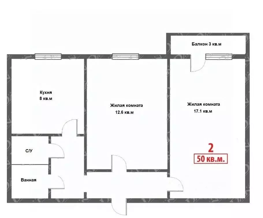 2-к кв. Оренбургская область, Оренбург проезд Газовиков, 32 (50.0 м) - Фото 1