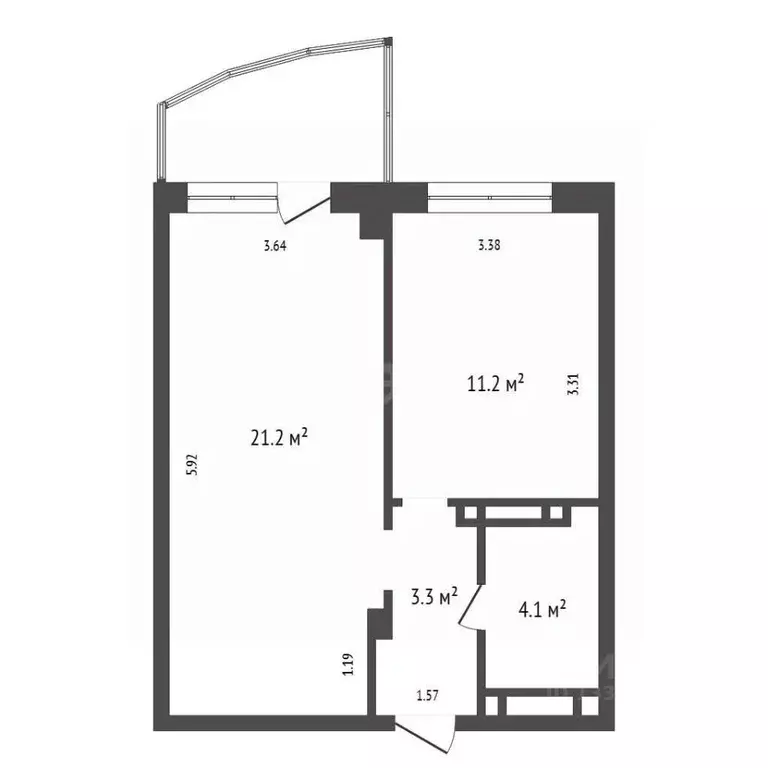 1-к кв. Красноярский край, Красноярск наб. Ярыгинская, 5 (39.8 м) - Фото 2