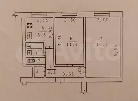 2-к. квартира, 45 м, 1/5 эт. - Фото 0