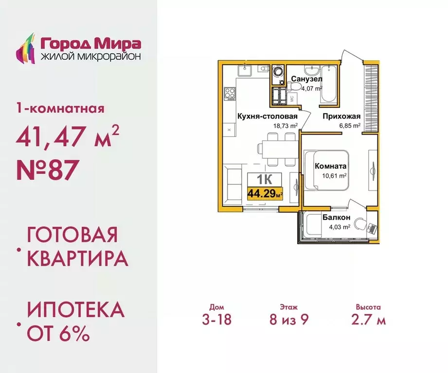 1-к кв. Крым, Симферополь ул. Батурина, 147 (41.47 м) - Фото 0