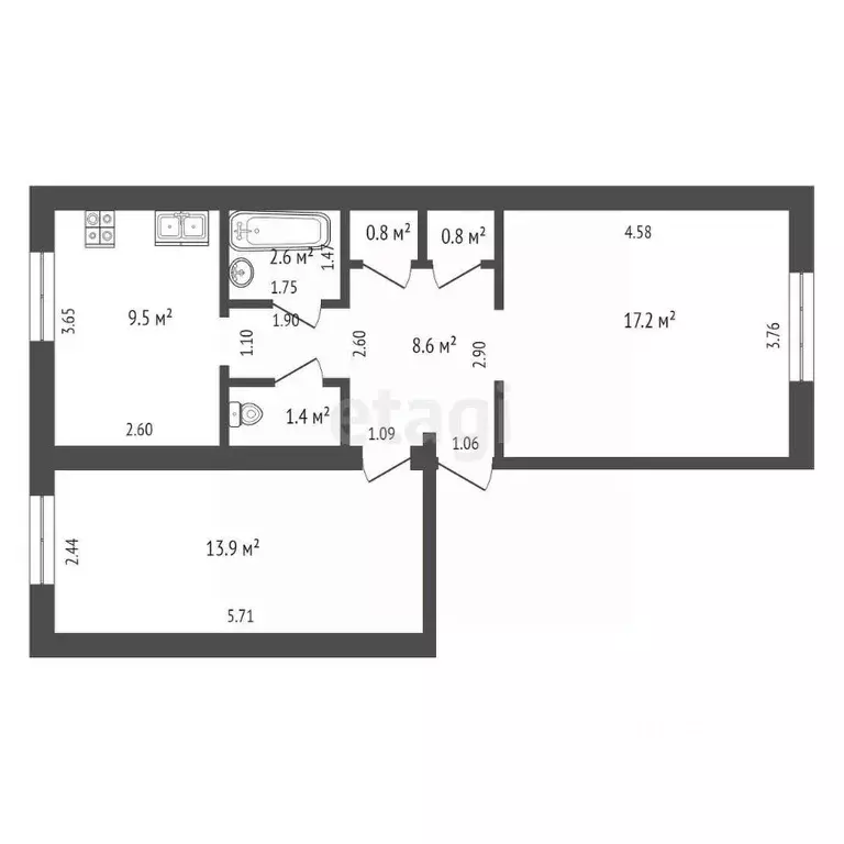 2-к кв. Крым, Феодосия муниципальный округ, с. Солнечное ул. ... - Фото 2