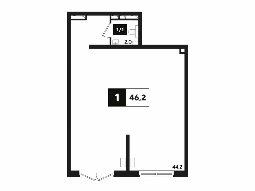 Офис (46.5 м) - Фото 1