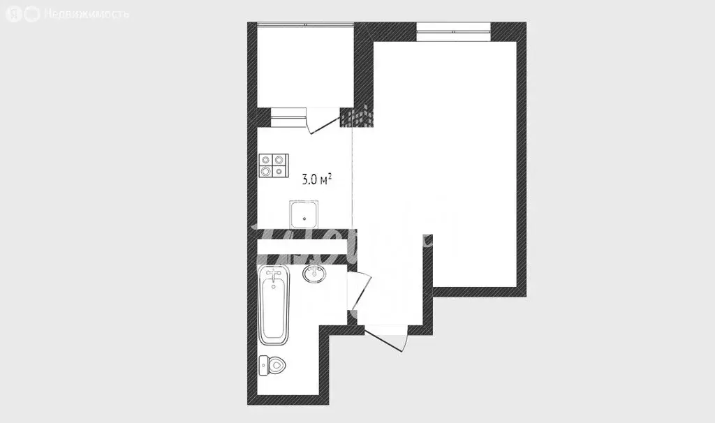 Квартира-студия: Тюмень, Дамбовская улица, 27к1 (24.8 м) - Фото 0