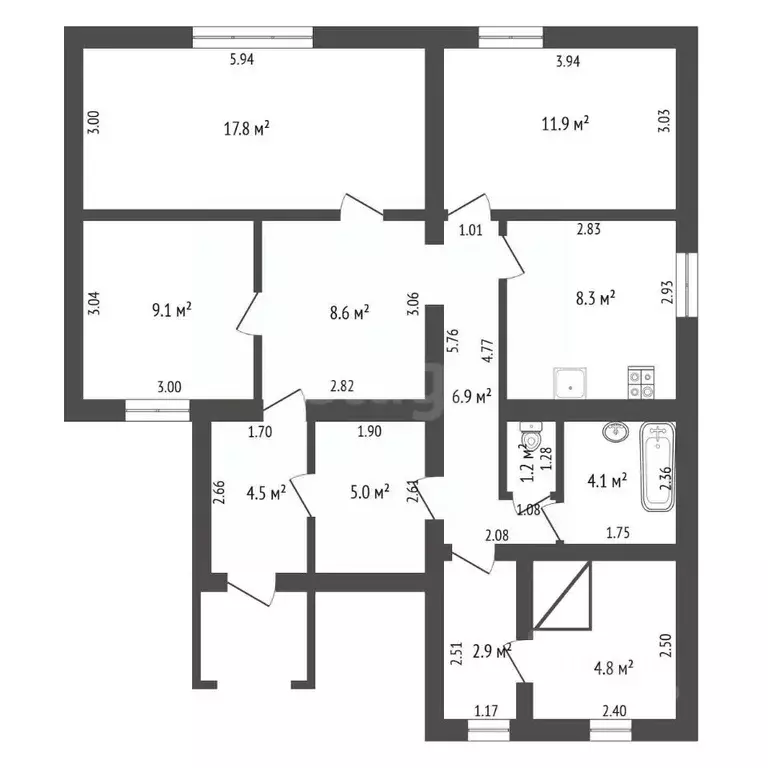 Дом в Мордовия, с. Лямбирь ул. Полевая, 16А (85 м) - Фото 2