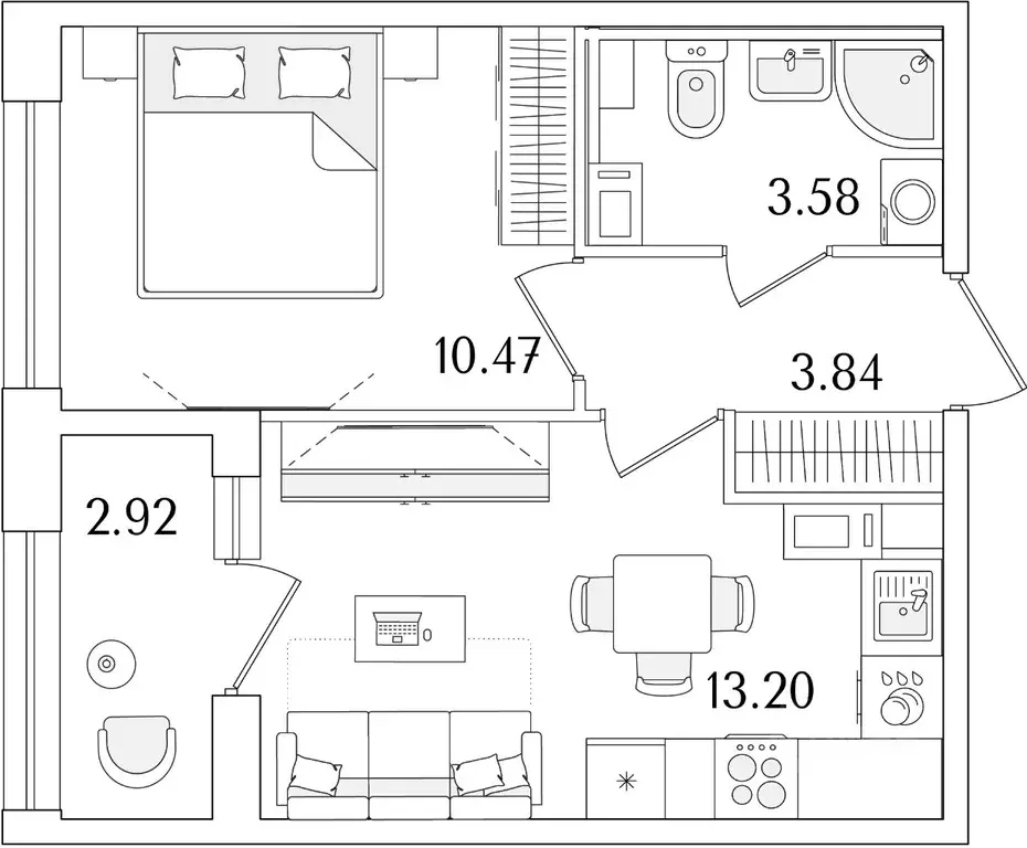 1-к кв. Санкт-Петербург Аурум жилой комплекс (32.55 м) - Фото 1