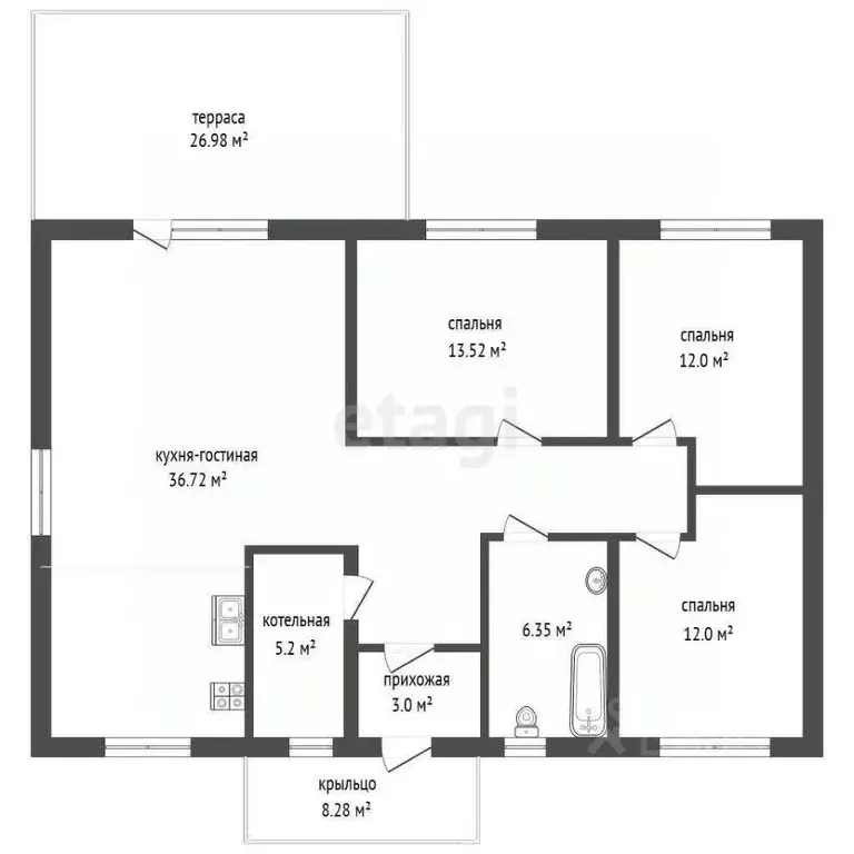 Дом в Тюменская область, Тюменский муниципальный округ, 27/72 кп ул. ... - Фото 2