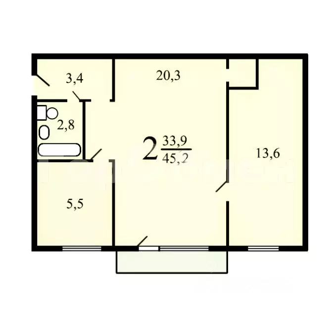 2-к кв. Москва Профсоюзная ул., 29К3 (45.2 м) - Фото 0