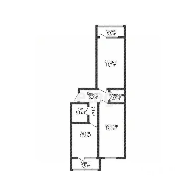 2-к кв. Краснодарский край, Краснодар ул. Куликова Поля, 6 (59.1 м) - Фото 2