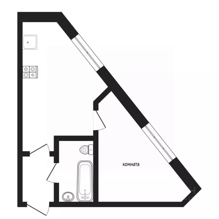 1-к кв. Тюменская область, Тюмень Ставропольская ул., 160 (35.4 м) - Фото 2