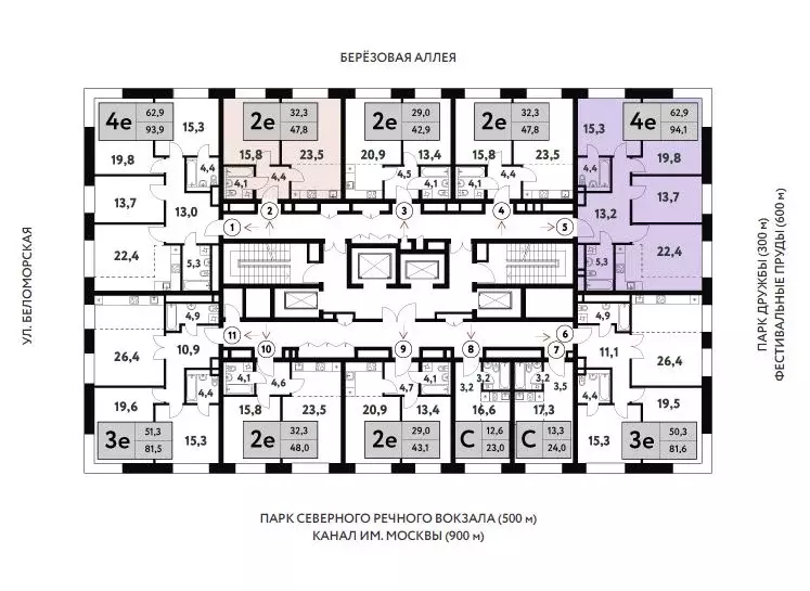 4-к кв. Москва Фестивальная ул., 15к6 (94.1 м) - Фото 1