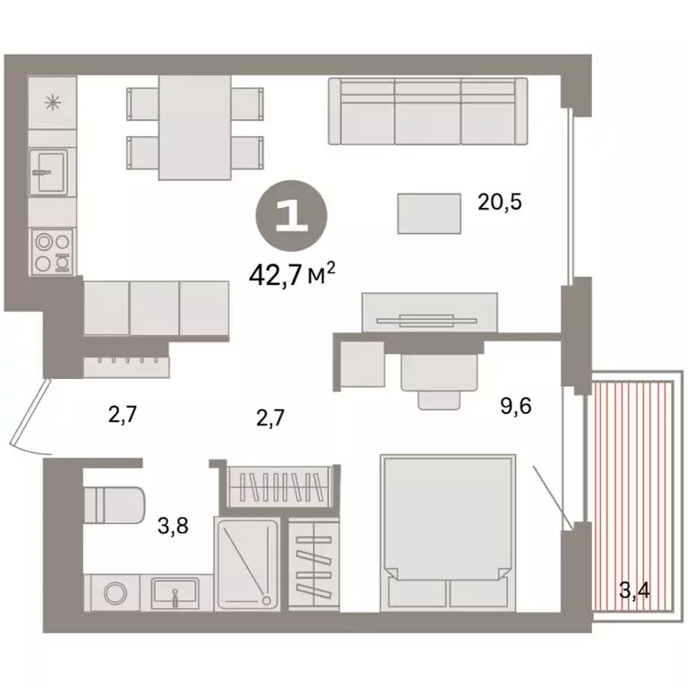 1-комнатная квартира: Екатеринбург, жилой район Сортировочный, ... - Фото 2