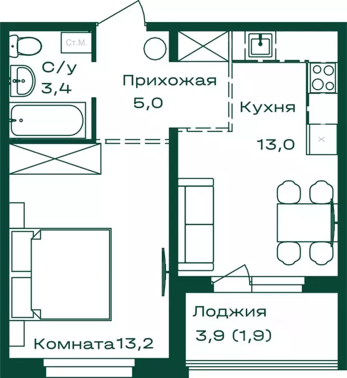 1-к кв. Алтай, Майминский район, с. Майма  (36.5 м) - Фото 0