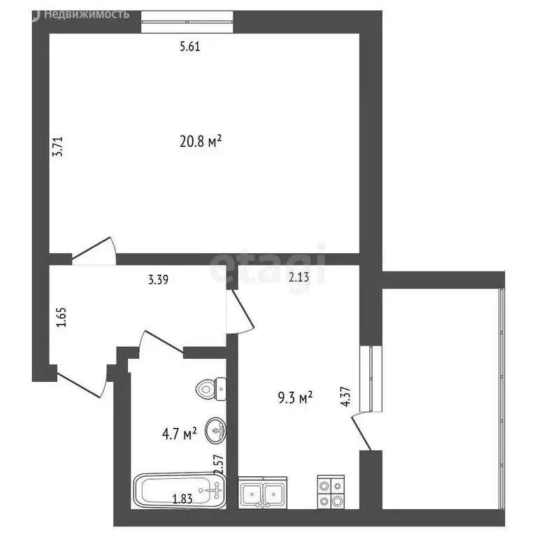 1-комнатная квартира: Евпатория, улица 9 Мая, 124 (40.7 м) - Фото 0
