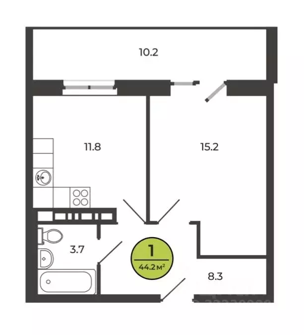 1-к кв. Брянская область, Брянский район, Свенское с/пос, пос. Свень ... - Фото 1