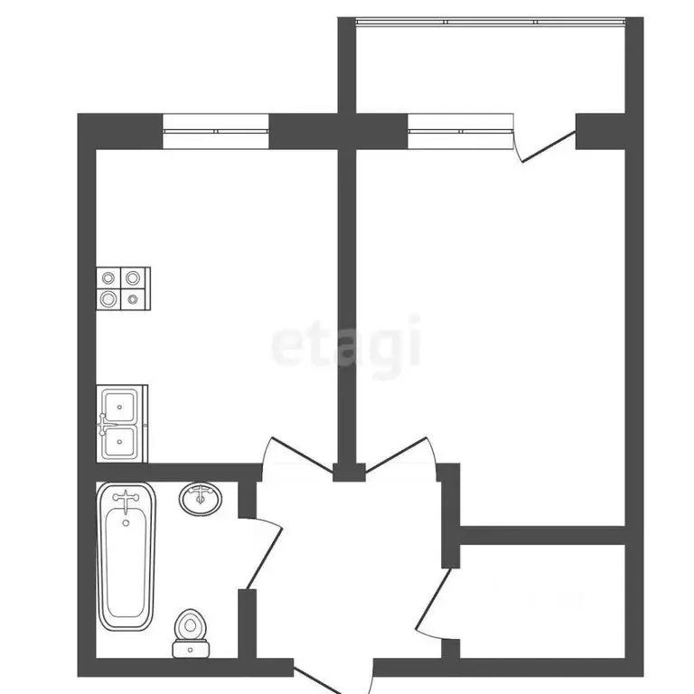 1-к кв. Ростовская область, Батайск ул. Ушинского, 41к2 (38.0 м) - Фото 1