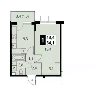 1-к кв. Московская область, Химки Подрезково мкр, 1-й Шереметьевский ... - Фото 1