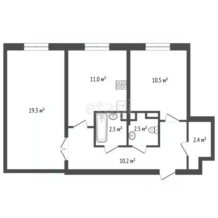 2-к кв. Крым, Симферопольский район, с. Мирное ул. Крымской Весны ... - Фото 2